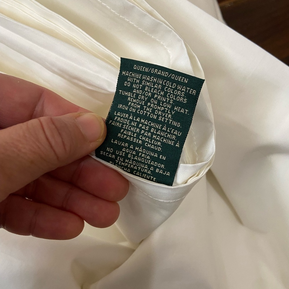 Ralph Lauren 100% Cotton Flat Sheet White 102 X 94 “New - Picture 3 of 8